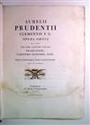 BODONI PRESS  PRUDENTIUS CLEMENS, AURELIUS. Opera omnia.  2 vols.  1788